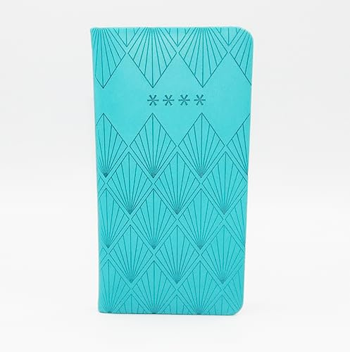 Sixstore Carnet de mots de passe – Carnet de notes sans onglets pour informations de connexion à Internet Bleu Petit format de poche rembourré en relief pour ordinateur et site Web