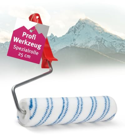 AlpenKalk Rollputz Rolle I 25 cm I Spezialrolle für gleichmäßigen Auftrag von Rollputz & Strukturputz I Streifenfreier Auftrag & gleichmäßige Oberfläche I Für große Flächen I Effizient & langlebig