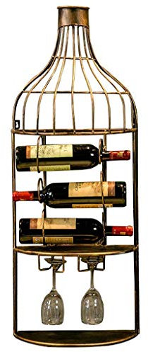 KOHARA Weinregale,Vintage Industrial Wind Bar Weinflaschenregal | Dekoratives Weinregal aus Schmiedeeisen | Auf den Kopf gestellter, kreativer Weinschrank, Restaurant-Wandbehang, Weinglasregal