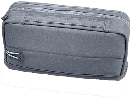 Federmäppchen Junge Mäppchen Schulmäppchen Federtasche 3 Fächer Federmappe Pencil Case Teenager Mädchen Groß Hohe Kapazität Leinwand Student Griffdesign Reißverschluss (grey,220x60x100mm)