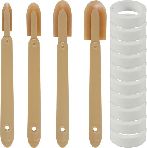 yupogongfu 4 espátulas de goma para calderas con papel texturizado 4/10, aplicador de sellado reutilizable, espátula para acabado de calafateo, herramienta de mano para juntas de cocina, baño, pared