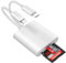 Loydia SD Card Reader, 2 in 2 USB C to Micro-SD Card Viewer Reader, Type C OTG Adapter Lightning Memory Card Adapter, Dual Slot for SD/MicroSD/SDHC/SDXC, Plug and Play
