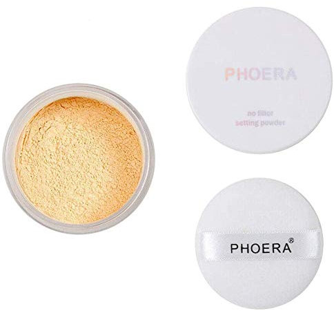 ABRUS - Cipria per il viso opaca traslucida + cipria fissante, cipria trasparente a lunga durata, leggera, fissante per fondotinta (03 banana)