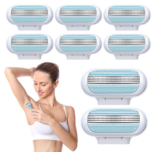 Venus Smooth Ersatzklingen Damenrasierer 8er Pack – Rasierklingen Damen mit 3 Schutzkissen für empfindliche Haut, gründliche Rasur für Beine, Achseln, Bikinizone, kompatibel mit Venus Rasierern