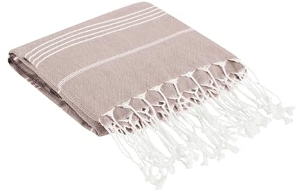Cotton Castle Strandtuch XXL100% Baumwolle Hamamtuch Badetuch Saunatuch Peshtemal 100x180cm, Farbe:Beige