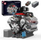 Mould King 10171 Technik V-8-Motor Bausteine Modell, 487 Teile Klemmbausteine Auto Engine Set als Spielzeug/Geschenk