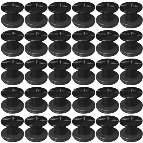 SHSMPXOY Chicago skruvar stolpar, skruvar nitar för läder, Chicago bindande skruvar, metallnitar ersättning reparation för väskor, bok, halsband, ryggsäckar, hundkoppel, koppel (matt svart, M5 x 5: 30