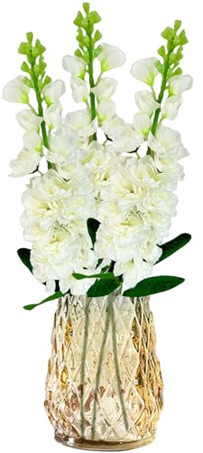 astylishome Fiori finti bianchi artificiali – 3 pezzi bouquet di piante finte per fai da te festa di nozze decorazione della casa 4710