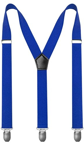 JEMYGINS Herren Hosenträger in einfacher Y-Form mit 3 stabilen Metallclips