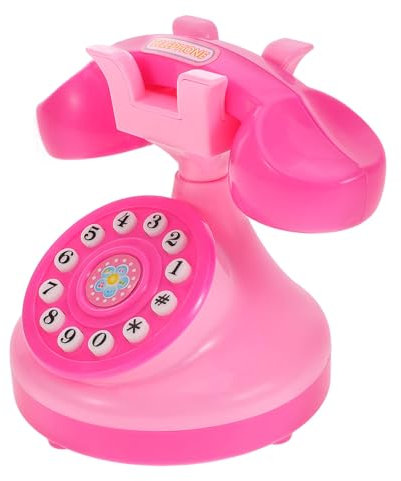 HANABASS Mini-Telefonspielzeug mit Wählscheibe Spielzeugtelefon Party Telefon Telefonspielzeug für Telefon für Plastik Rosa