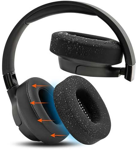 WC SweatZ JBL - Copriauricolari in silicone brevettati per JBL Tune 770NC / JBL Live 770NC e altri modelli JBL, realizzati da Wicked Cushions | Resistenti al sudore e facilmente lavabili | Black