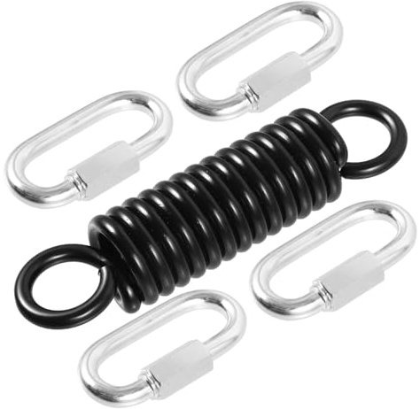 LOORGVEL Ressort Suspension Balancelle Solide Kit pour Chaise Suspendue avec Anneaux de Amortisseur de Choc et Rotation Confortable pour Balancoire Extérieure