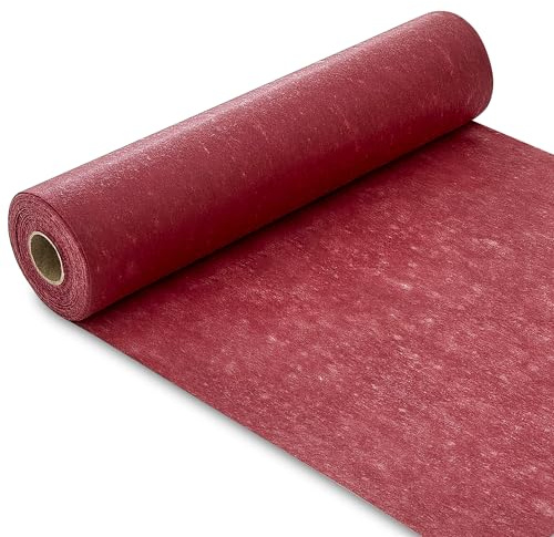 GUJOXILA Tischläufer Vlies Bordeaux Rot Rolle Dekoratives Weihnachten | Tischband 30 cm x 25 m Kommunion Deko Tischdeko für Silvester Advent Geburtstagsdeko Hochzeit Party Dekoration Festlich
