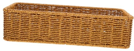 Ipetboom Cesta para Guardar Cubiertos De Ratán Sintético Cesta Tejida para Cocina Almacenamiento De Cubiertos Organizador De Vajilla para Botellas De Especias