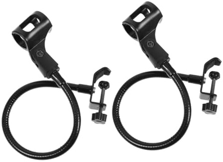 UPKOCH 2Pcs Flexible Microphone Holder Stand Goose Neck Mic Shelf for Desktop Recording and Broadcasting Wear-resistant Mic Stand Accessories in Black