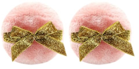 WEKADRIN Houppette à Poudre Bébé Peluche 2 Pcs Longues Douces Pailletées pour Soins Peau Délicate Bandeau Pailleté Accessoire Bébé et Nourrisson