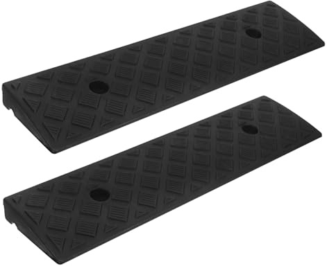 Ipetboom Rampe per Auto e Scooter in Gomma Robusta 3 CM Altezza Pedana di Marciapiede Antiscivolo per Accesso Vialetti e Garage Set 2 Pezzi per Carichi Pesanti e Uso Domestico