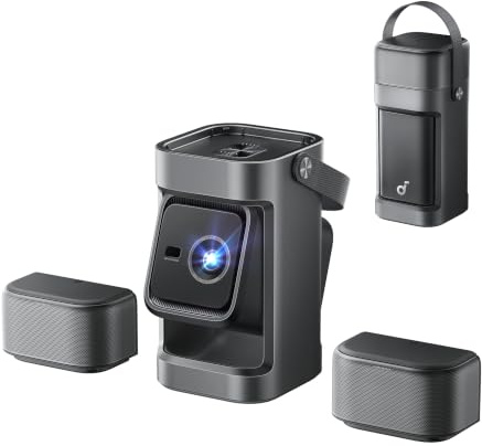 soundcore Nebula P1 Portable Projector with Detachable Modules | 650 ANSI Lumens, 1080P Full HD, 20W Truly 2.0 Surround Sound, 130° Built-in Gimbal, Auto Adjustment, 180 Big Screen