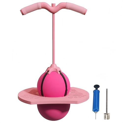 Generisch 2026 Neu Pogo-Sprungball für Kinder und Erwachsene, Pogo Ball mit Griff, Hüpfspielzeug Outdoor, Tragfähigkeit 300 Kg, Verdickt und Verschleißfest (Rosa)