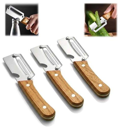 Pelador de verduras multifuncional para la cocina, pelador de verduras de acero inoxidable 2 en 1 con abrebotellas, pelador de patatas para frutas, verduras y rebanadas de carne