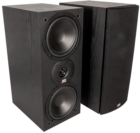 MTX Audio MONITOR60i 6.5 Inch 2-Way Bookshelf Speakers, 200W Polypropylene Wired Home Theater and Music Speaker System with RCA Input, Black