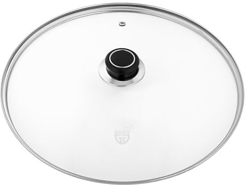 GRÄWE Glasdeckel mit Edelstahlring Ø 32 cm inkl. Dampfaustritt, spülmaschinengeeignet, Topfdeckel, Pfannendeckel, Universaldeckel, hitzebeständiger Deckel
