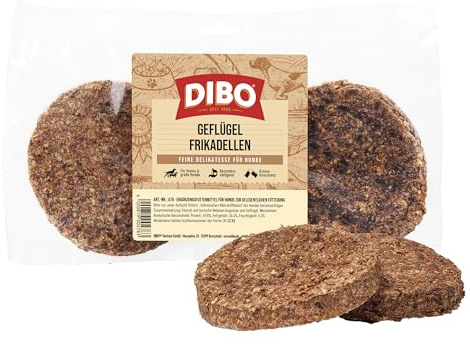 DIBO Geflügel-Frikadelle, 2er-Beutel, der kleine Naturkau-Snack oder Leckerli für Zwischendurch, Hundefutter, Qualitätskauartikel ohne Chemie von DIBO