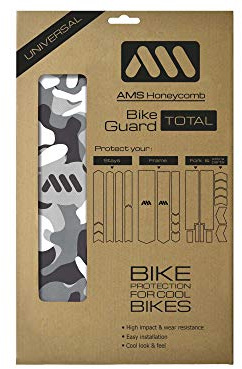 All Mountain Style Rahmenschutz Total gegen starke Schläge – Schützt Ihr Fahrrad vor Kratzern und Beulen, Klar/Camo