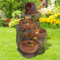 AMUR Gartenbrunnen Brunnen Zierbrunnen Zimmerbrunnen Springbrunnen Brunnen 230V Wasserfall Wasserspiel für Garten, Gartenteich (4-TONKRÜGE IM BAUMFELS)