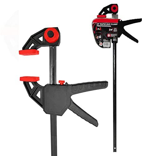 2pc 24-Inch/600mm Heavy-Duty Bar Clamps Set for Woodworking - One-Handed Clamp/Spreader - Light-Duty Quick-Change