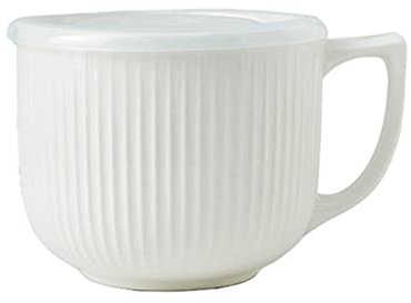 Ciotola for cereali, scodella for zuppa, scodella for il tè, ciotola for noodle istantanei da 32 once con manici, ciotola for zuppa in ceramica con coperchio, ciotola for la colazione in porcellana, c