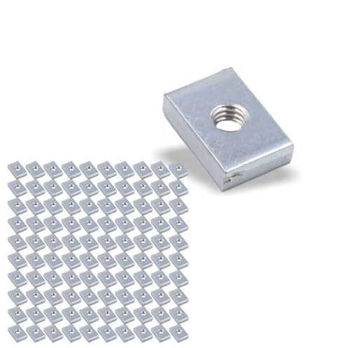 Nutenstein | Gewindeplatte 15x10x4 mm M4 Gewinde mittig | Stahl blau verzinkt (100 Stück)