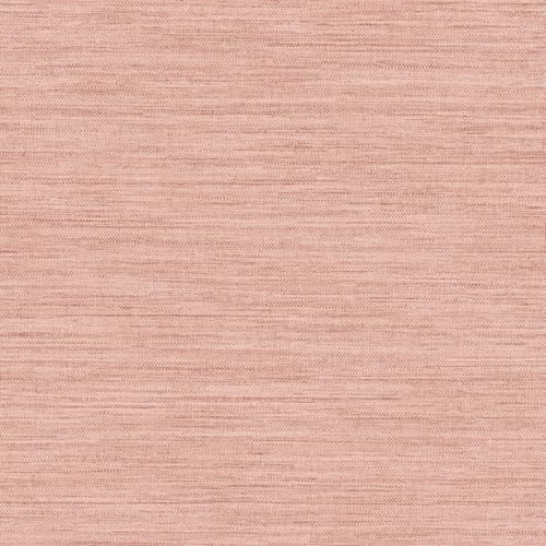 Tempaper Textured Salmon Pink Horizontal Faux Grasscloth Removable Peel and Stick Wallpaper, 20.5 in X 16.5 ft, Made in The USA