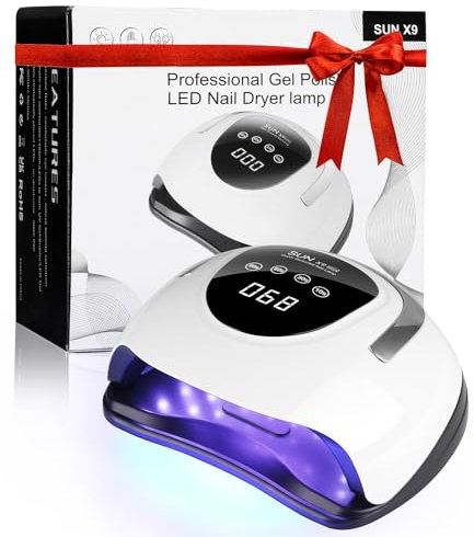 220W UV Lampe für Gelnägel, 10/30/60/99S Timer Nageltrockner UV Lampe Nägel, Professioneller LED UV Lampe nägel mit Griff und Auto-Sensor, Nagellampe für Haus und Salon Maniküre Anfänger-Nail-Art-DIY