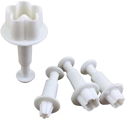 Juego de 4 piezas con émbolo de pétalos de flores para decoración de fondant, cortador de manualidades de azúcar, decoración de pasteles, herramientas de galletas, cortadores de galletas para hornear