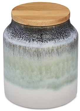 Cooksmart Ceramic Coffee Storage Canister with Airtight Lid | British Designed, Tea & Sugar Storage, Durable Stoneware, Kitchen Counter, Refillable Container, Food Safe, Everyday Use