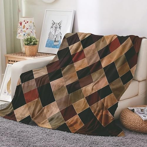 EHOMERY Manta Sofa Grande Verano Algodón Cobija Cama Individual Manta Sofa Frazada Verano Enrejado Manta Aire Acondicionado Mantas Decorativas Suaves Y Cómodas Marrón 150x130cm