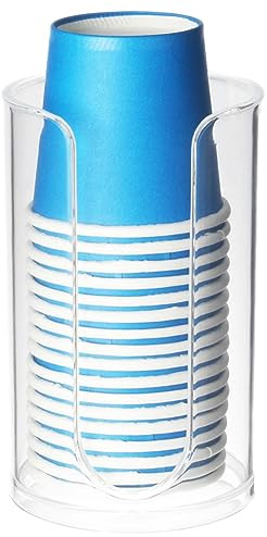 Generic Dispenser per tazze, Dispenser per bicchieri di carta in Acrilico, Organizzatori di stoccaggio per bicchieri di carta, Portabicchieri in Plastica, Blu, Minimalista