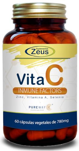 VITA C INMUNE FACTORS PUREWAY C Suplementos Zeus complemento alimenticio indicado para el estres oxidativo, mejora la respuesta inmune y favorece la sintesis de colageno, 60 capsulas vegetales