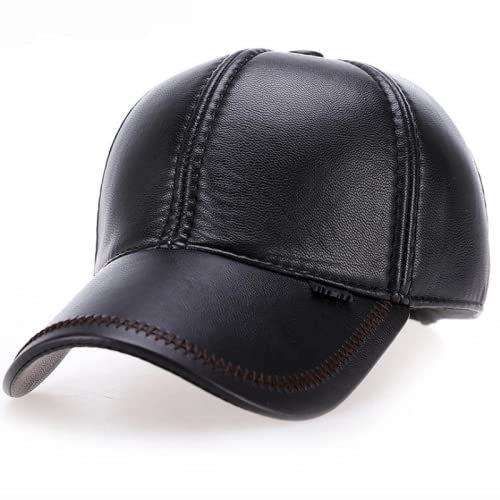 Lederhüte für Herren und Damen Männer Warme Reise Erwachsene Erwachsene Weiche Vintage Sportfahren Outdoor Herbst Winter Sonnenhut Einstellbare Baseballkappe Feste Pu. Leder Warmes und süßes Geschenk