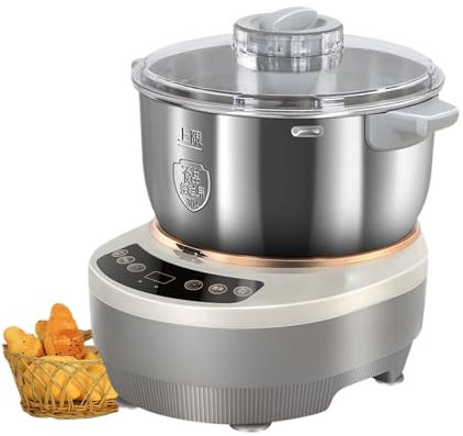 Electric Dough Maker with Ferment Function,Dough Mixer Kitchen Electric household Stand Mixers, Microcomputer Timing,Face-up Touch Panel,304 Stainless Steel,5L