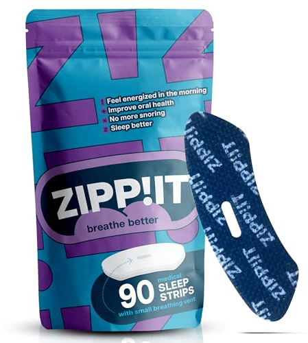 Zippit Muntejp för sömn - 90 st muntejp med optimerad passform - muntejp natt Snarkstopp - Zippit snarkplåster för att tejpa igen munnen på natten