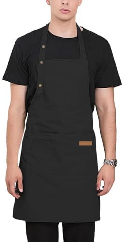 Kaufen Sie Schürzen für Männer,Leinwandschürzen für Männer - Professionelle Latzschürze mit 2 Taschen - Verstellbarer Riemen, wasserdichte Küchenschürze für Damen, Herren, Erwachsene, Arbeitsschürze