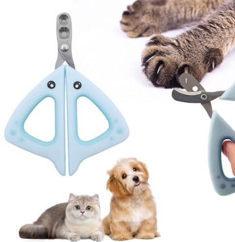 Krallenschere Katzen Schere für Anfänger toll geeignet,Nagelknipser für Katzen,Krallenschere Katzen mit Schutz,Sicherheits Edelstahl Katzennagelschneider für Kleine Hunde Welpen Katzen Mit Datei