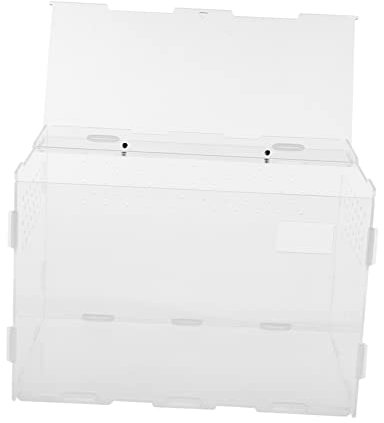 Yardwe Reptilienbox Aus Acrylmaterial Transparenter Futterbehälter Für Klettertiere Mit Belüftungslöchern Sicher Und Umweltfreundlich Geeignet Für Spinnen Geckos Und Schlangen