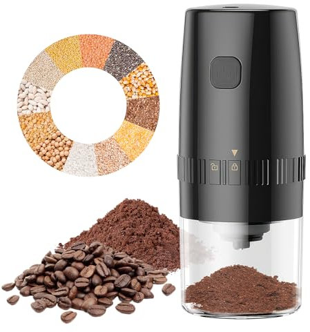 Molinillo de café eléctrico portátil para pimienta, sal y granos de café, recargable por USB, multiusos para cocina, barbacoa y restaurante
