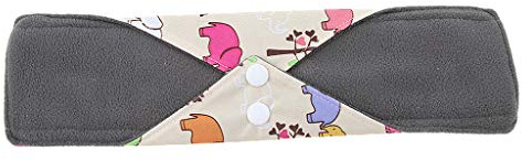 Waschbare Damenbinden aus Bambusstoff, 30 cm, Grau, Bambuskohle