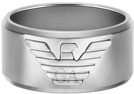 Emporio Armani Anelli Fascia da Uomo in Acciaio Inossidabile, Argento vecchio, V1, 11