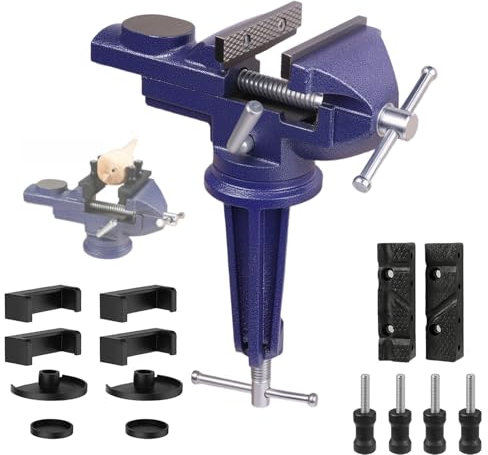 360° drehbarer Schraubstock, 70mm Tischschraubstock mit multifunktionalen Backen