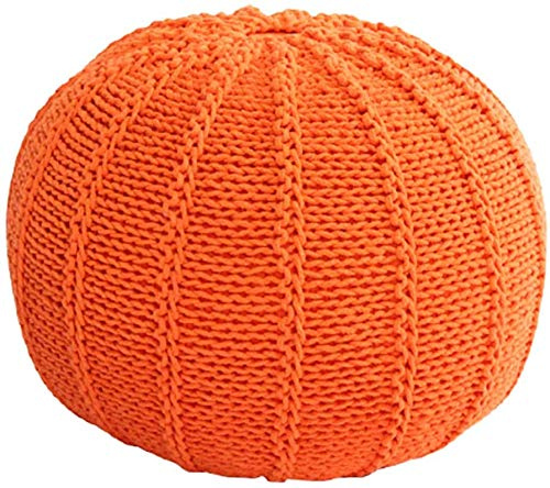 PUTHLLA Puf otomano Redondo Tejido a Mano, Estilo Cable, Cuerda Trenzada de algodón, Asiento cómodo para el Suelo (Color: B, tamaño: 48 x 48 x 35 cm (19 x 19 x 14 Pulgadas))